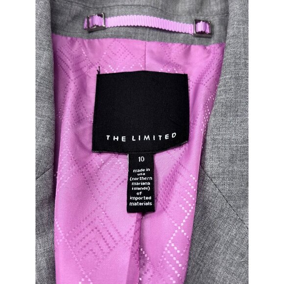 The Limited Womens Gray Blazer Size 10 Two-Button Front Notch Lapel Tailored Fit - Picture 11 of 12